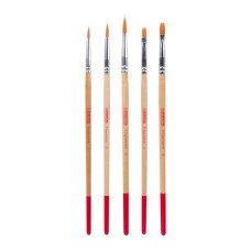 OTU KOMPLEKTS SINTĒTISKAS 5.gab.( polyester set contains the following types and sizes: 3 round brushes in sizes 2, 4 and 6, 2 flat brushes in sizes 4 and 6.)